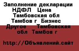 Заполнение декларации 3-НДФЛ › Цена ­ 450 - Тамбовская обл., Тамбов г. Бизнес » Другое   . Тамбовская обл.,Тамбов г.